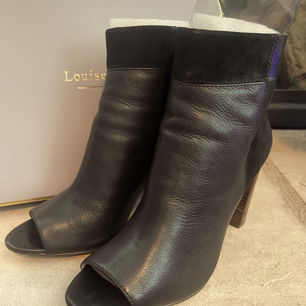 Louise Et Cie Lo-Tyana Black Open Toe Boots Size 8.5